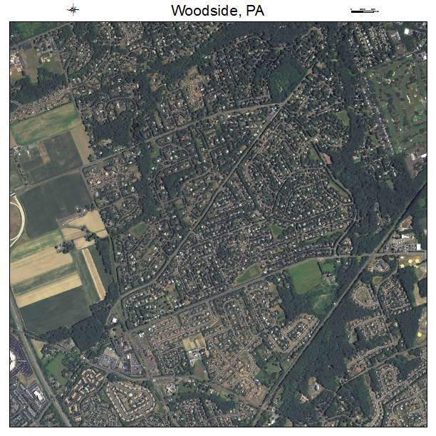 Woodside, PA air photo map