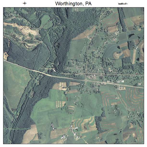 Worthington, PA air photo map