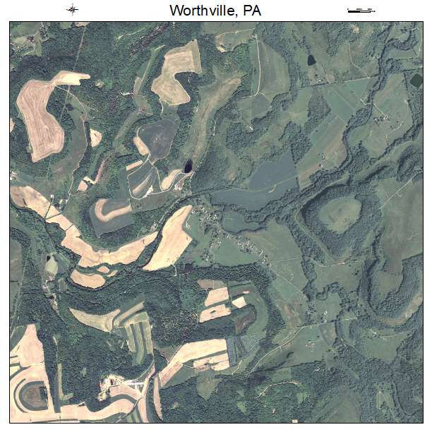 Worthville, PA air photo map