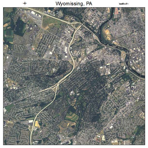 Wyomissing, PA air photo map