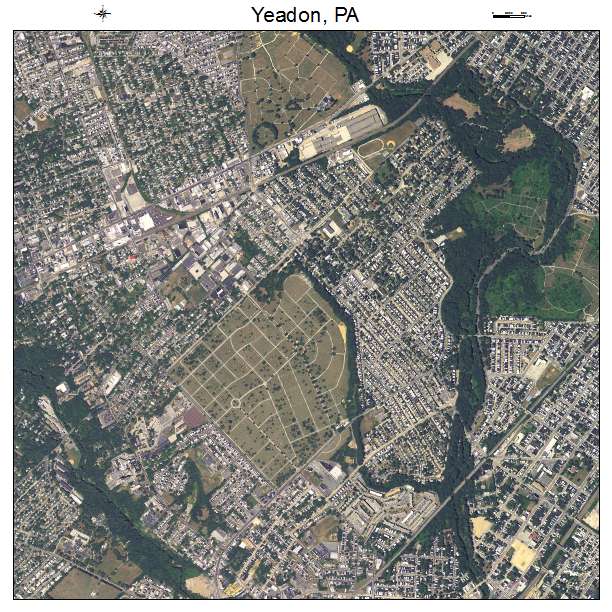 Yeadon, PA air photo map