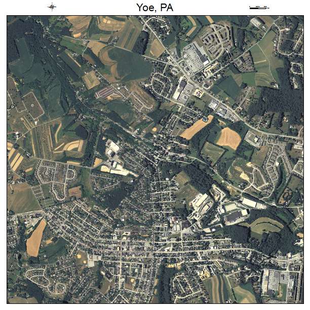 Yoe, PA air photo map