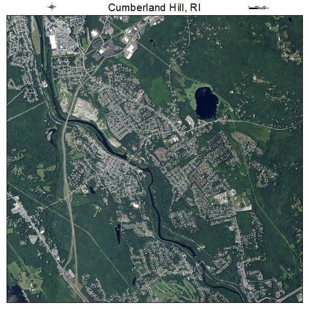 Cumberland Hill, RI air photo map