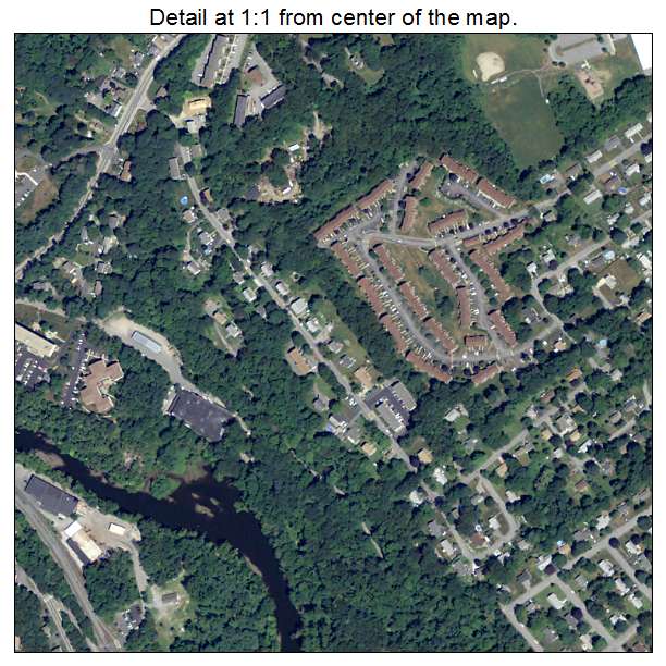 Cumberland Hill, Rhode Island aerial imagery detail