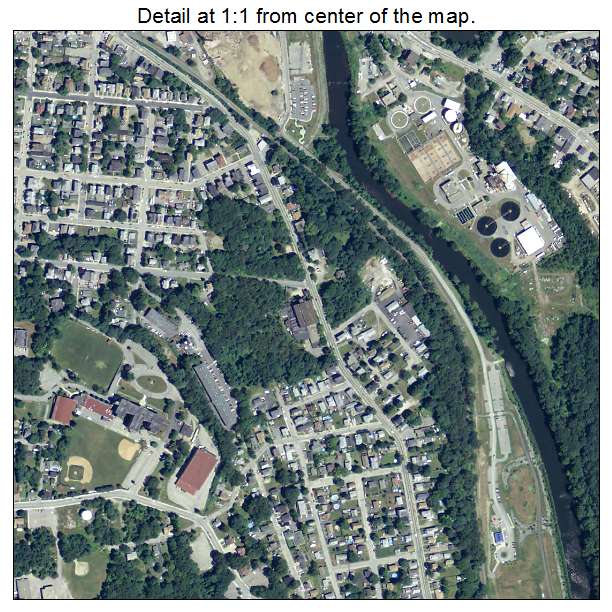 Woonsocket, Rhode Island aerial imagery detail