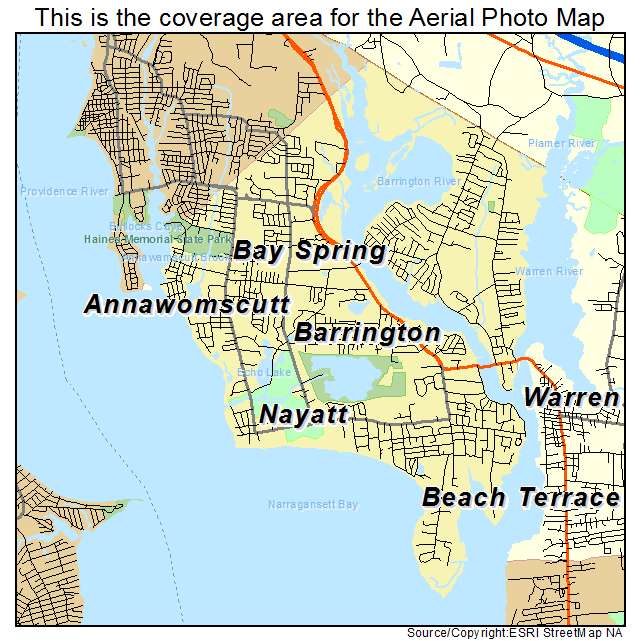 Barrington, RI location map 