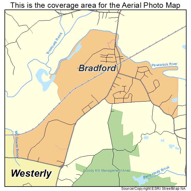 Bradford, RI location map 
