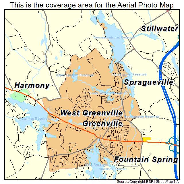 Greenville, RI location map 