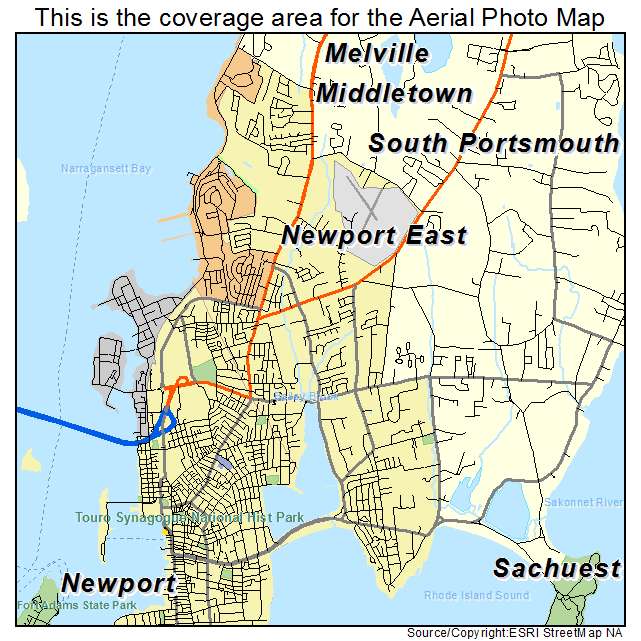 Newport East, RI location map 