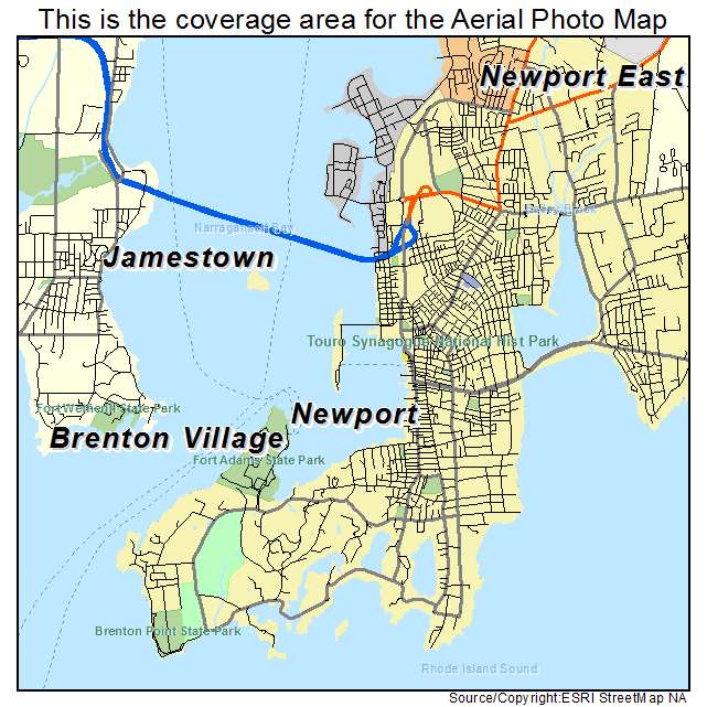 Newport, RI location map 