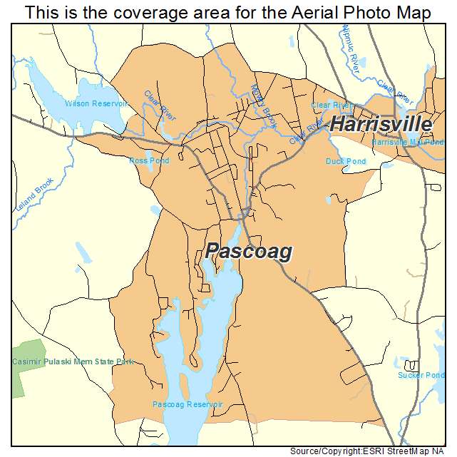 Pascoag, RI location map 
