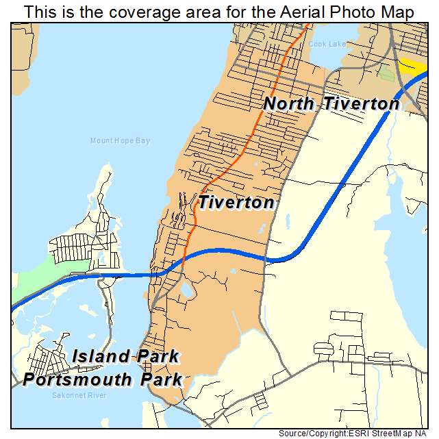 Tiverton, RI location map 