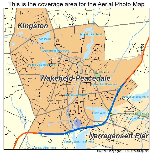 Wakefield Peacedale, RI location map 