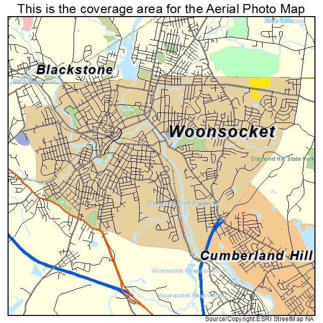 Woonsocket, RI location map 