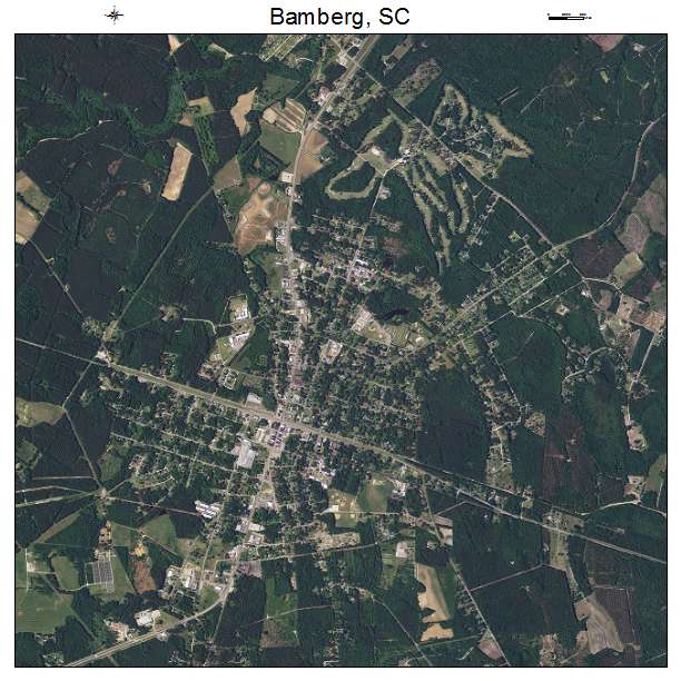Bamberg, SC air photo map