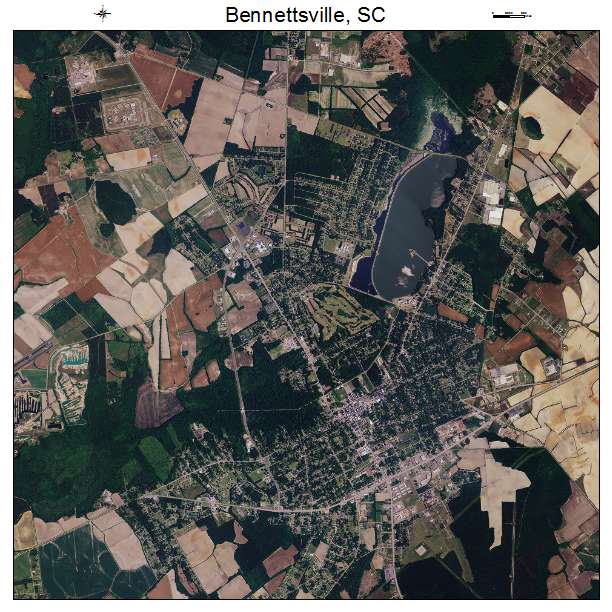Bennettsville, SC air photo map