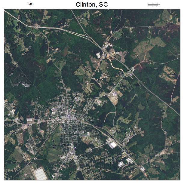 Clinton, SC air photo map
