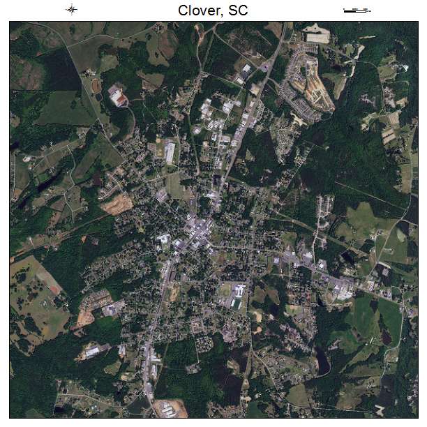 Clover, SC air photo map