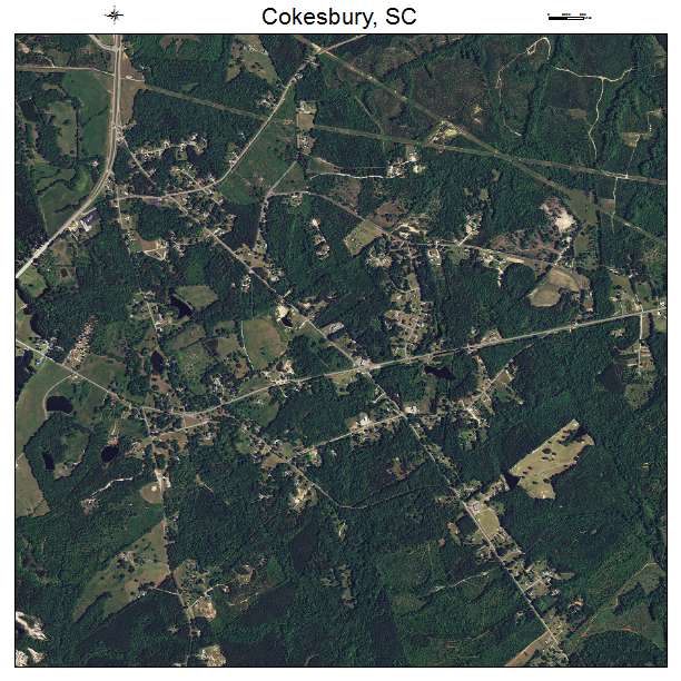 Cokesbury, SC air photo map