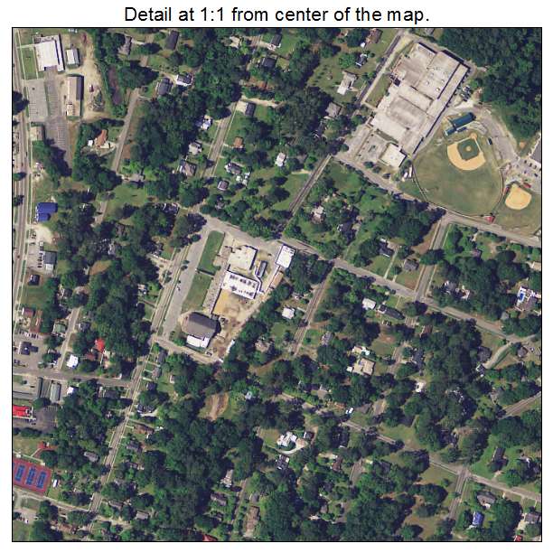 Bamberg, South Carolina aerial imagery detail