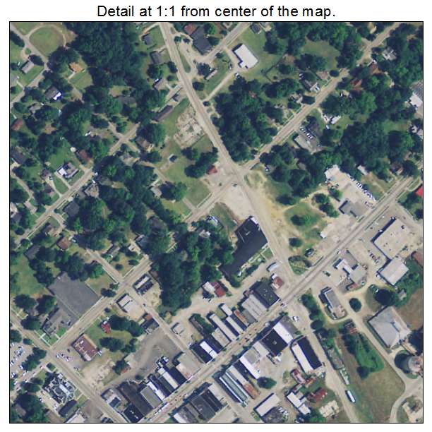 Bishopville, South Carolina aerial imagery detail