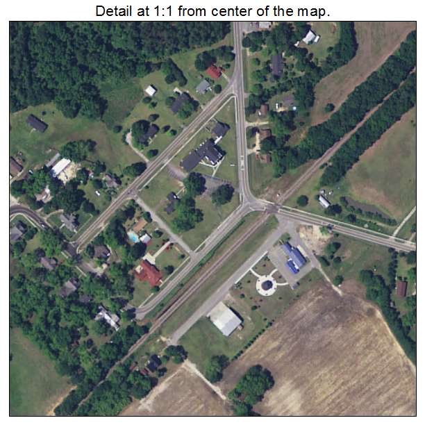 Cordova, South Carolina aerial imagery detail