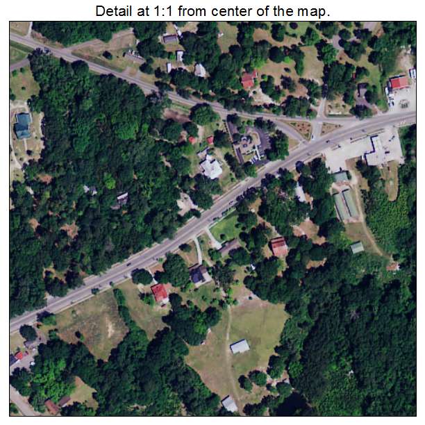 Eutawville, South Carolina aerial imagery detail