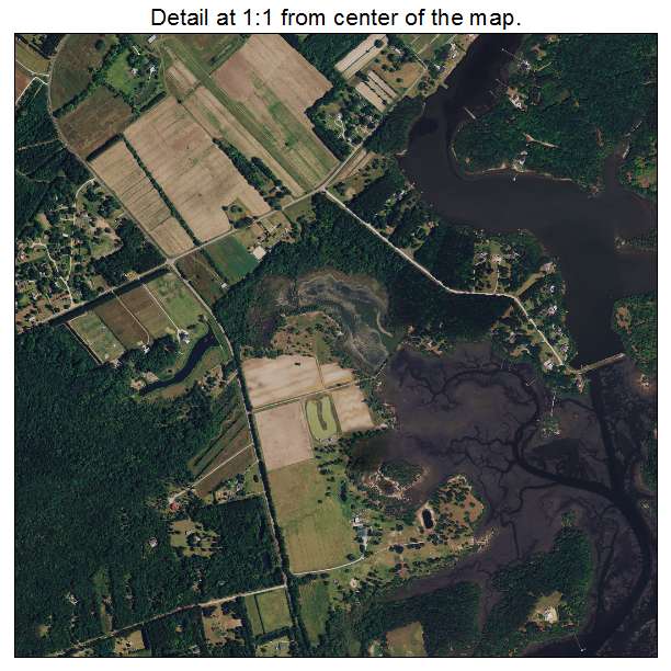 Meggett, South Carolina aerial imagery detail