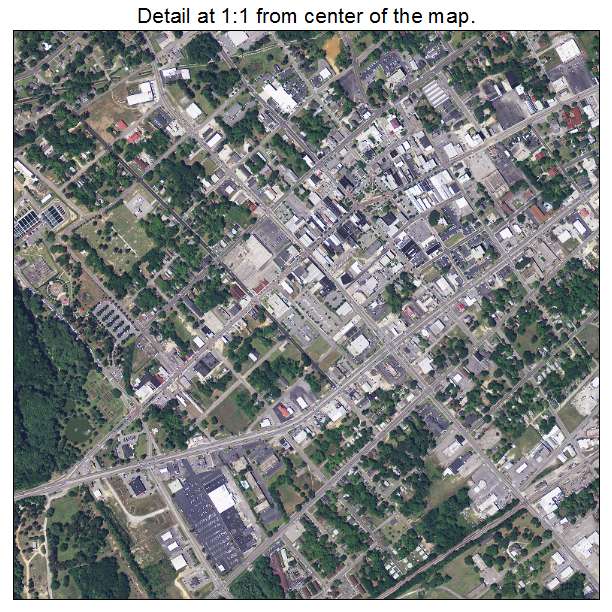 Orangeburg, South Carolina aerial imagery detail