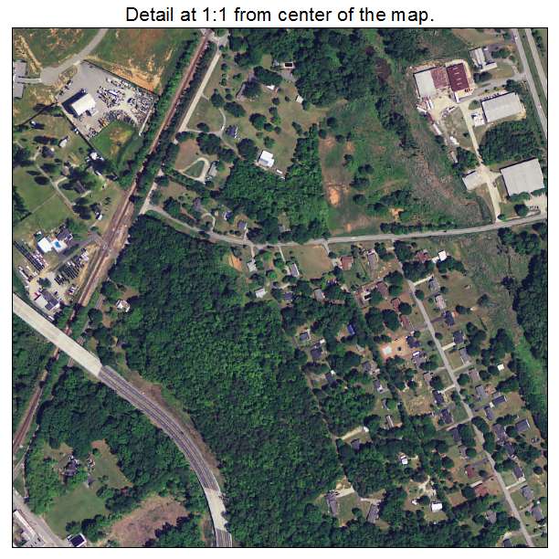 Roebuck, South Carolina aerial imagery detail