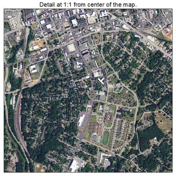 Spartanburg, South Carolina aerial imagery detail