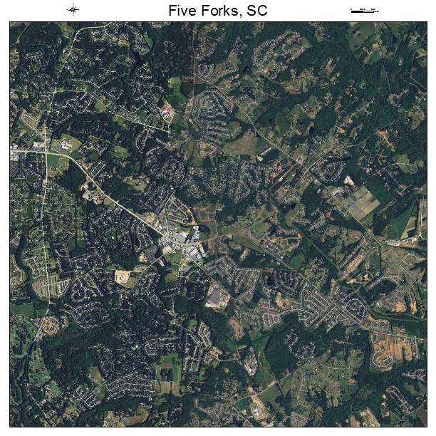 Five Forks, SC air photo map