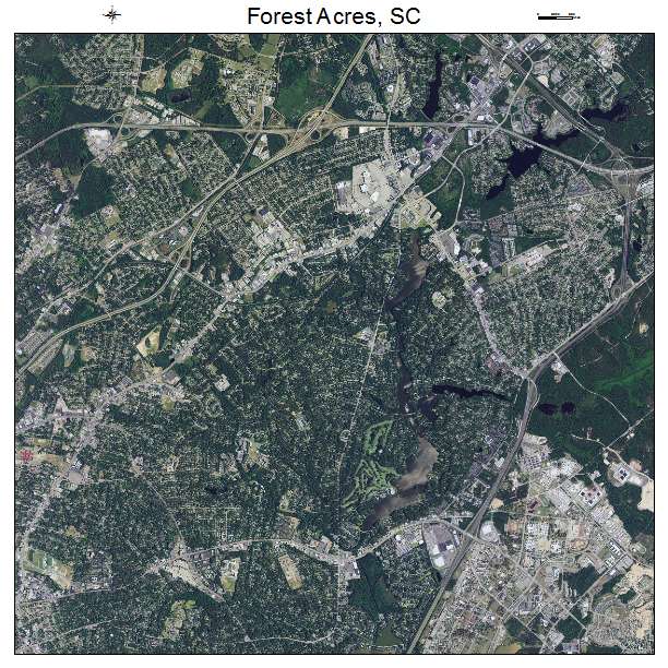 Forest Acres, SC air photo map