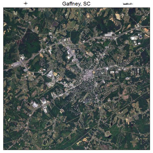 Gaffney, SC air photo map