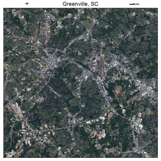 Greenville, SC air photo map