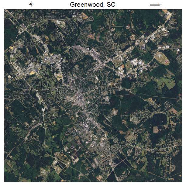 Greenwood, SC air photo map
