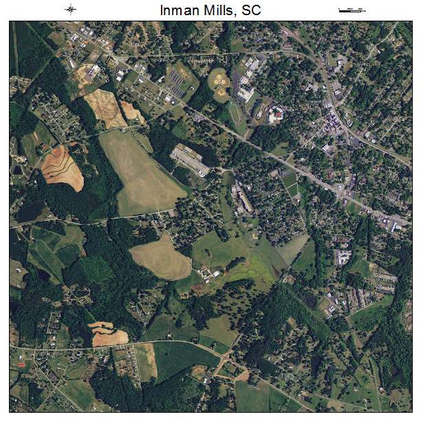 Inman Mills, SC air photo map
