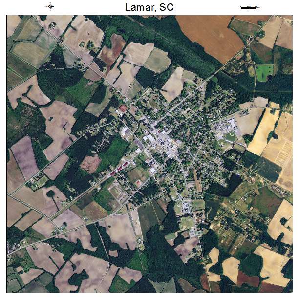 Lamar, SC air photo map