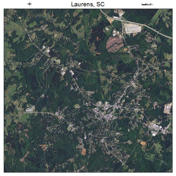 Laurens, SC air photo map