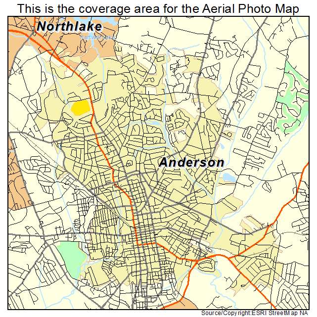 Aerial Photography Map Of Anderson Sc South Carolina