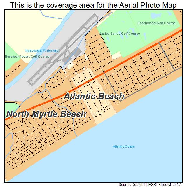 Atlantic Beach, SC location map 