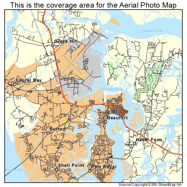 Beaufort, SC location map 