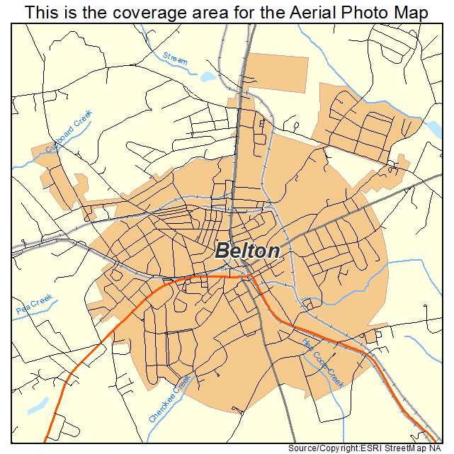 Belton, SC location map 