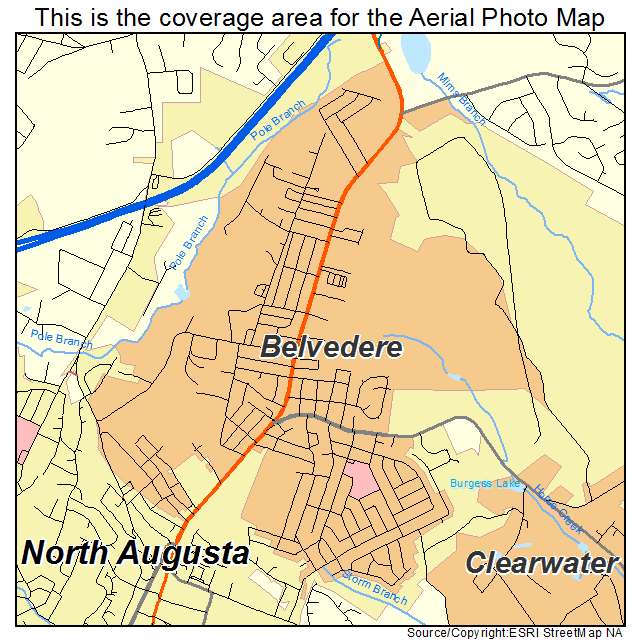 Belvedere, SC location map 