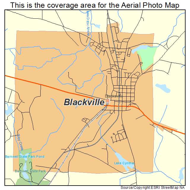 Blackville, SC location map 