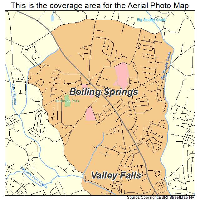 Boiling Springs, SC location map 