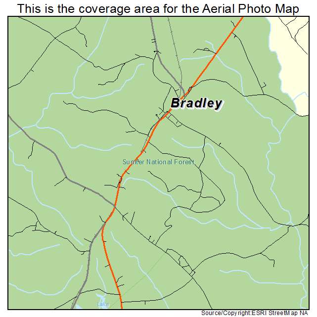 Bradley, SC location map 
