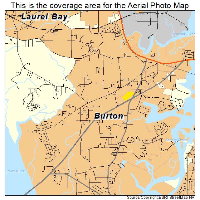 Burton, SC location map 