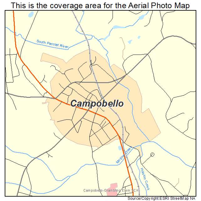 Campobello, SC location map 