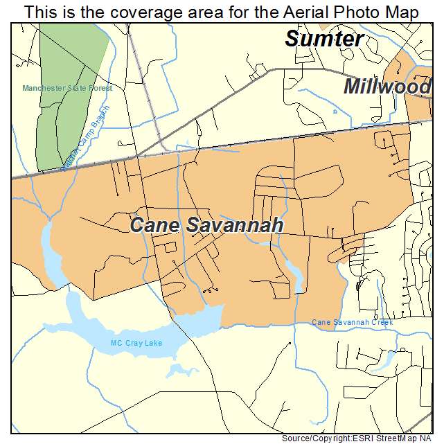 Cane Savannah, SC location map 